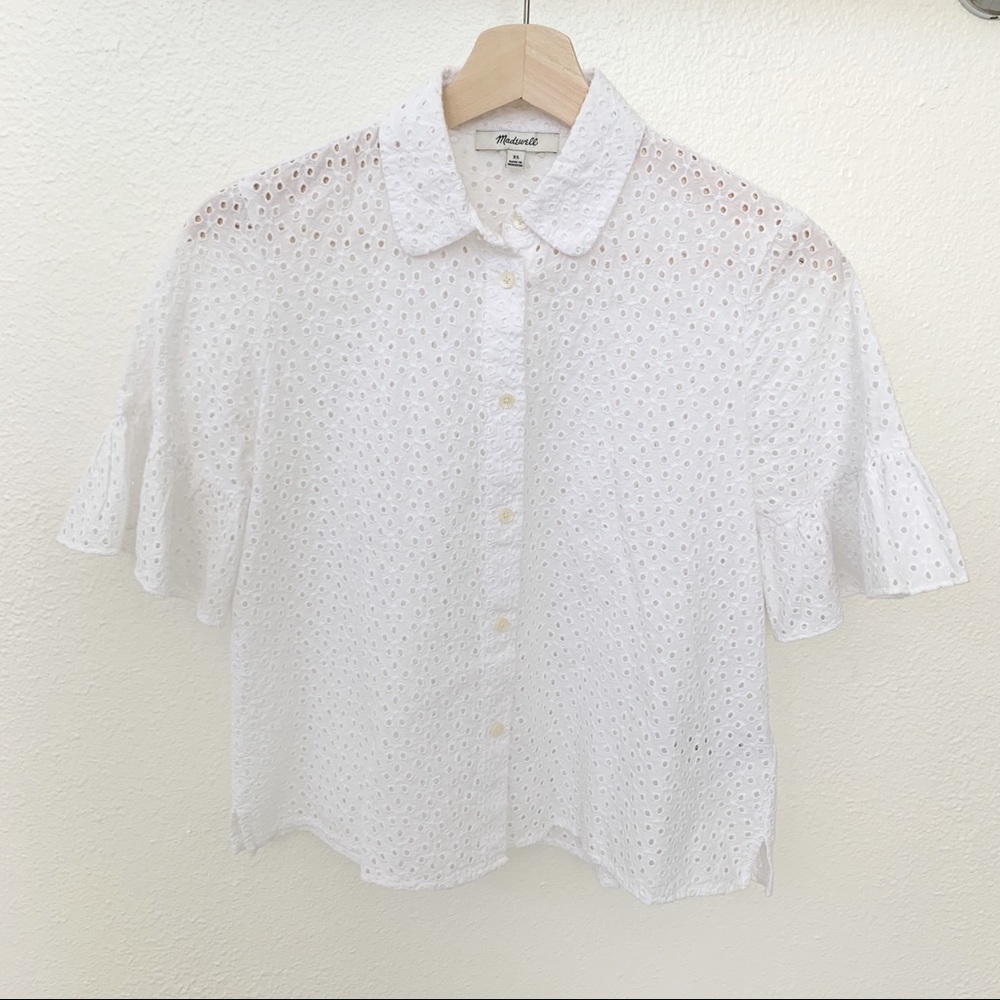 Madewell Eyelet Bell Sleeve Top